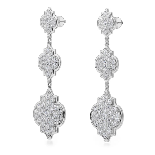 18 KT white gold Aisha Diamonds earrings, with 5.57 CT lab-grown diamonds