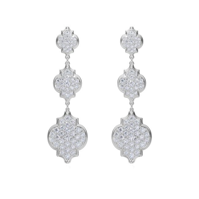 18 KT white gold Aisha Diamonds earrings, with 5.57 CT lab-grown diamonds