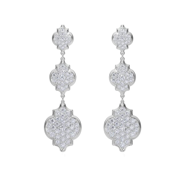 18 KT white gold Aisha Diamonds earrings, with 5.57 CT lab-grown diamonds