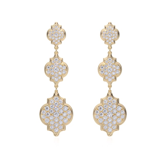 18 KT yellow gold Aisha Diamonds 5.57 CT lab-grown diamonds earrings