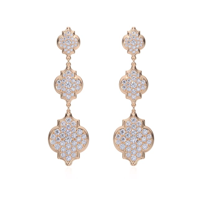 18 KT rose gold Aisha Diamonds 5.57 CT lab-grown diamonds earrings