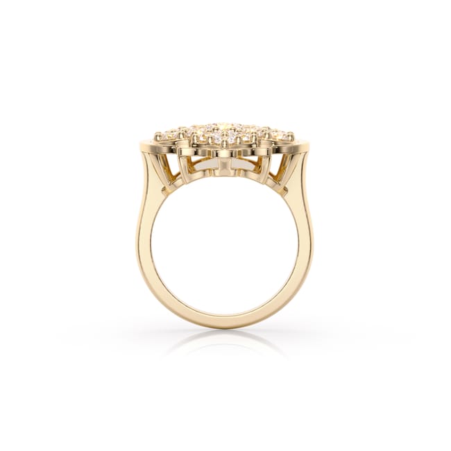 18 KT yellow gold Aman L Diamonds, with 2.09 CT lab-grown diamonds