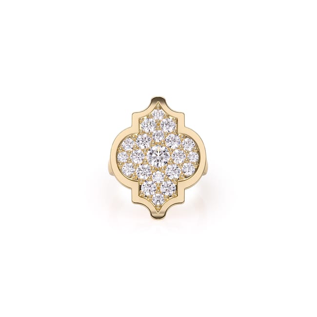 18 KT yellow gold Aman L Diamonds, with 2.09 CT lab-grown diamonds