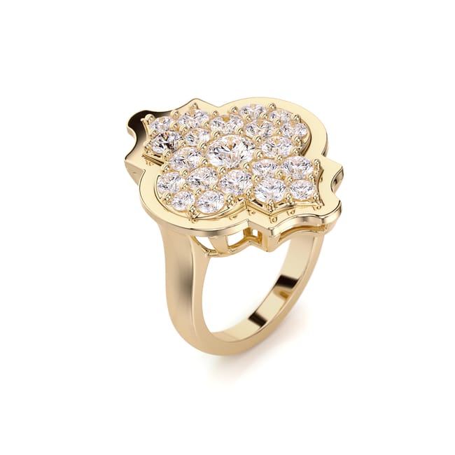 18 KT yellow gold Aman L Diamonds, with 2.09 CT lab-grown diamonds