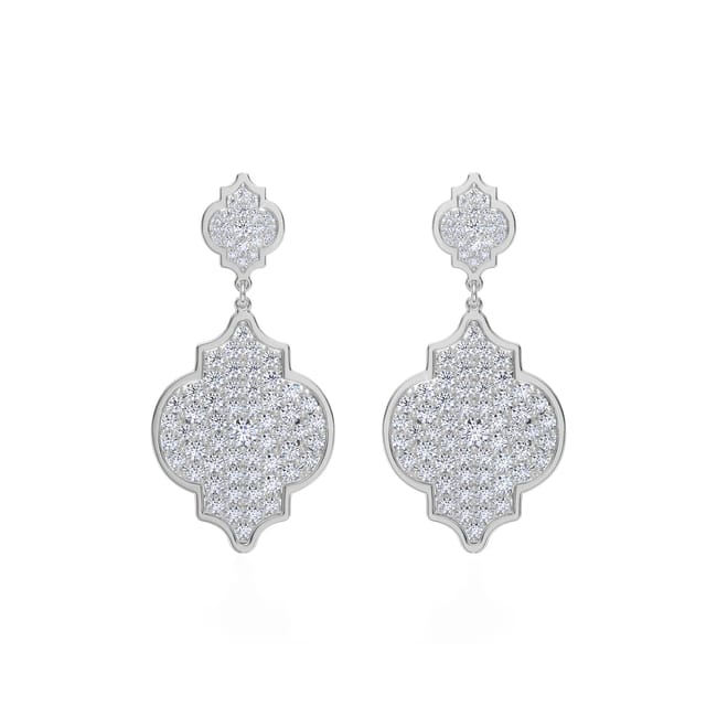 18 KT white gold Melek Diamonds 6.40 CT lab-grown diamonds earrings