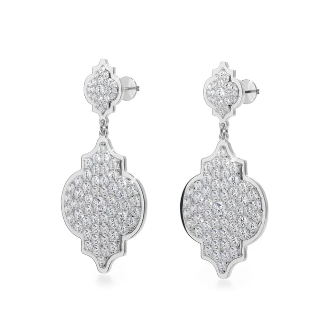 18 KT white gold Melek Diamonds 6.40 CT lab-grown diamonds earrings