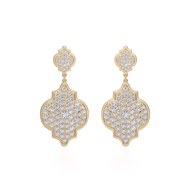 18 KT yellow gold Melek Diamonds 6.40 CT lab-grown diamonds earrings