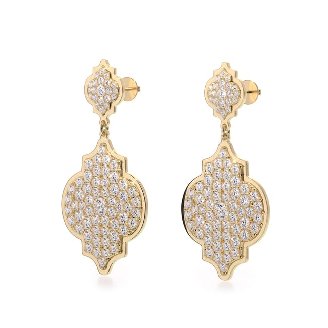 18 KT yellow gold Melek Diamonds 6.40 CT lab-grown diamonds earrings