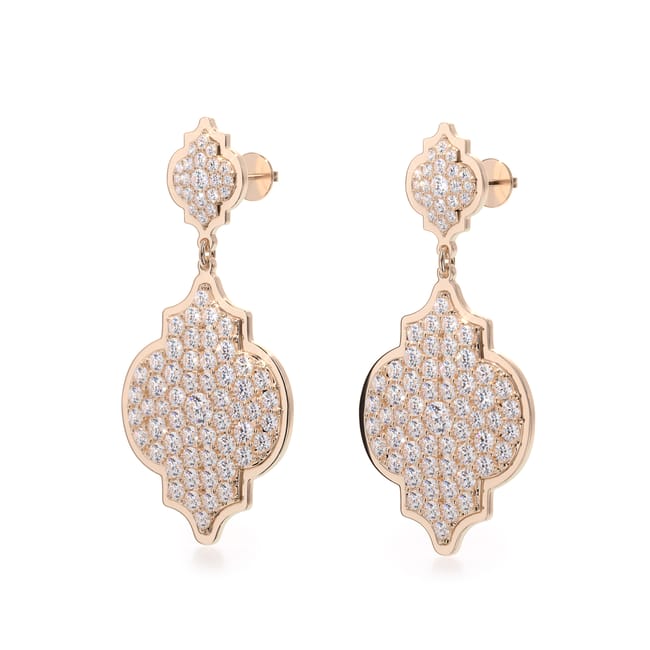 18 KT rose gold Melek Diamonds 6.40 CT lab-grown diamonds earrings