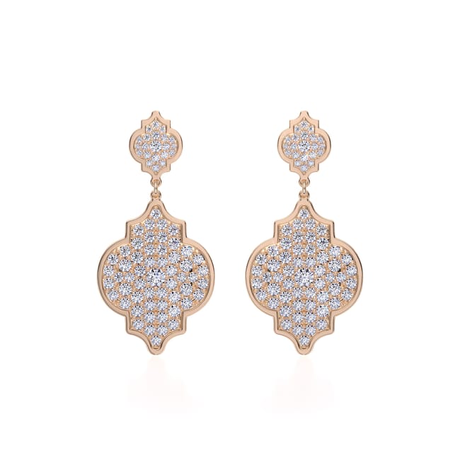18 KT rose gold Melek Diamonds 6.40 CT lab-grown diamonds earrings