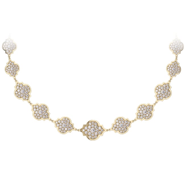 18 KT yellow gold Aman Diamonds 11.60 CT lab-grown diamonds necklace