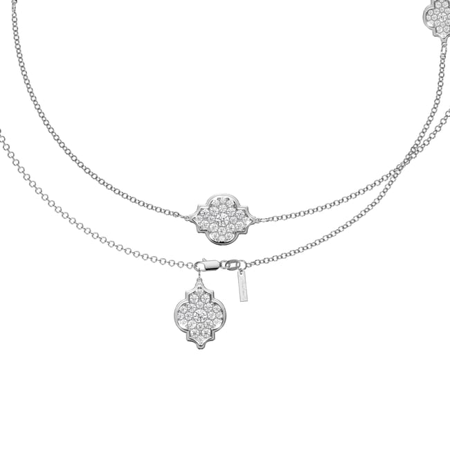 18 KT white gold Amina Full Pavé 6.27 CT lab-grown diamonds necklace