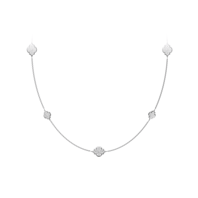 18 KT white gold Amina Full Pavé 6.27 CT lab-grown diamonds necklace