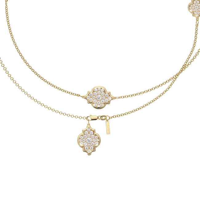 18 KT yellow gold Amina Full Pavé 6.27 CT lab-grown diamonds necklace