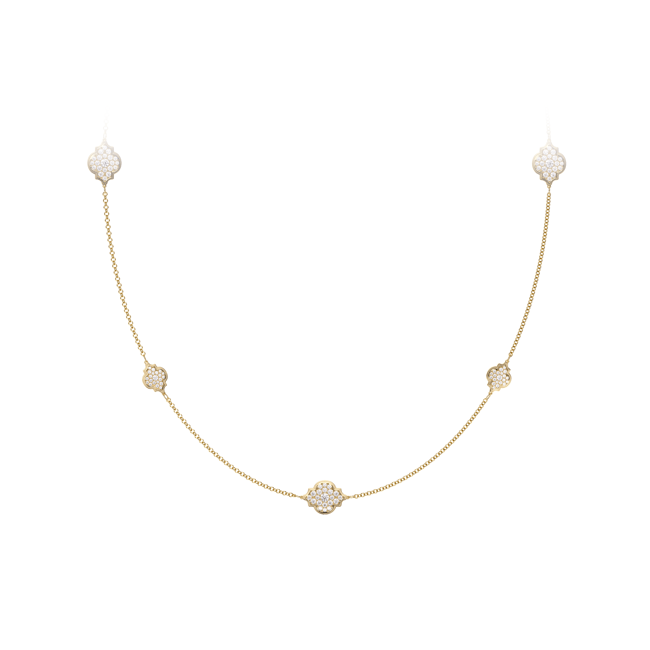 18 KT yellow gold Amina Full Pavé 6.27 CT lab-grown diamonds necklace