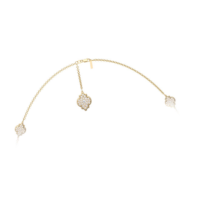 18 KT yellow gold Amina Full Pavé 6.27 CT lab-grown diamonds necklace