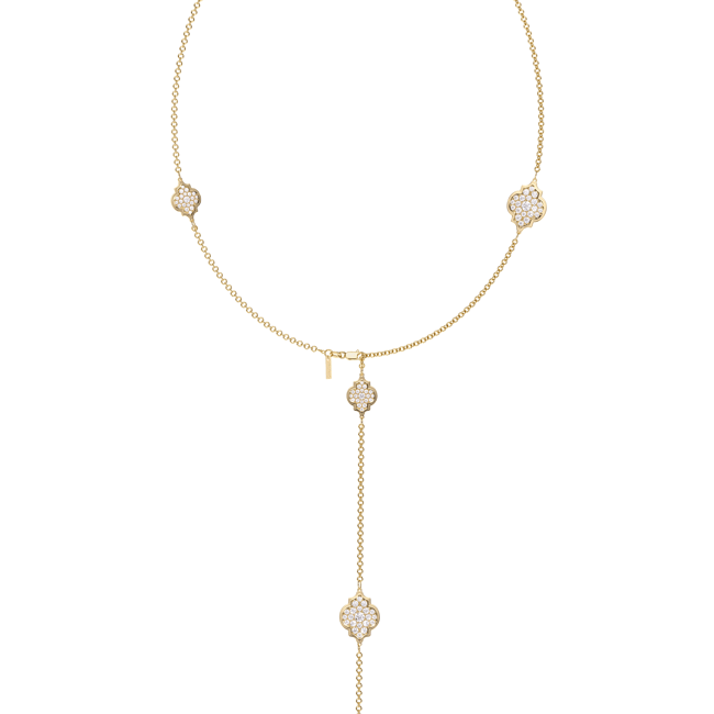 18 KT yellow gold Amina Full Pavé 6.27 CT lab-grown diamonds necklace