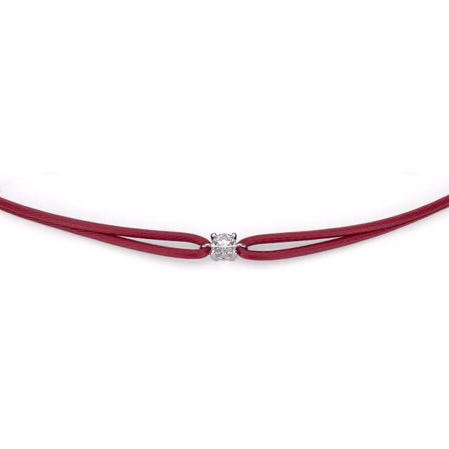 18 KT white gold 0.50 CT lab-grown diamond bracelet on string