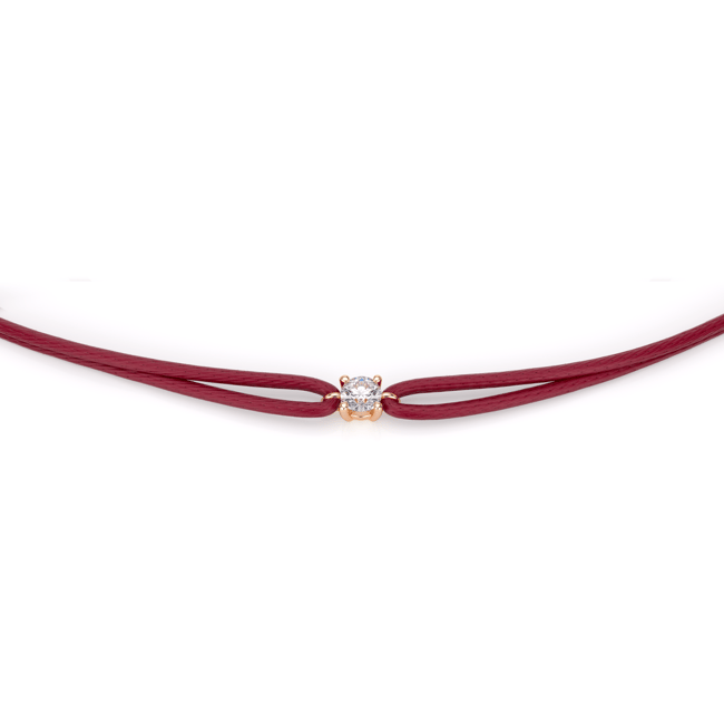 18 KT rose gold 0.50 CT lab-grown diamond bracelet on string