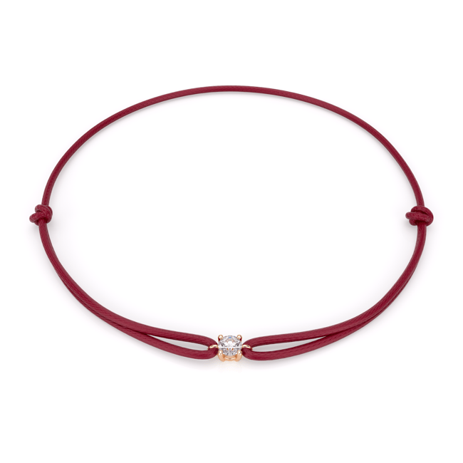 18 KT rose gold 0.50 CT lab-grown diamond bracelet on string