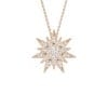 Lantisor cu pandant Venus pavat cu diamante de laborator, din aur roz de 18 KT