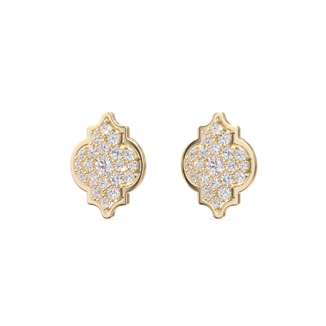 18 KT yellow gold Alaya M Diamonds earrings, with 0.75 CT lab-grown diamonds