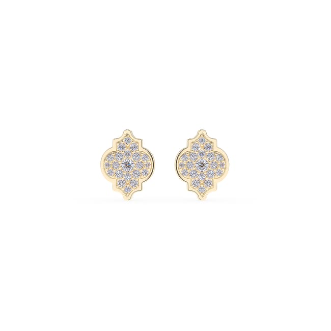 18 KT yellow gold Alaya M Diamonds earrings, with 0.75 CT lab-grown diamonds