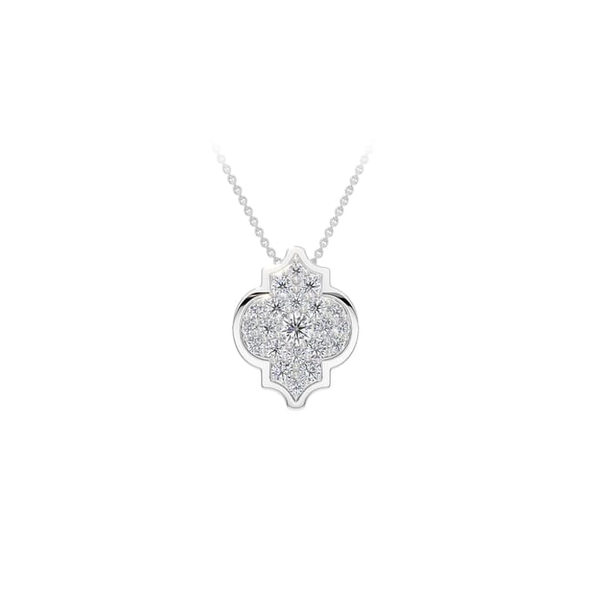 Lantisor Alaya S Diamonds, din aur alb 18 KT, cu diamante de laborator 0.38 CT