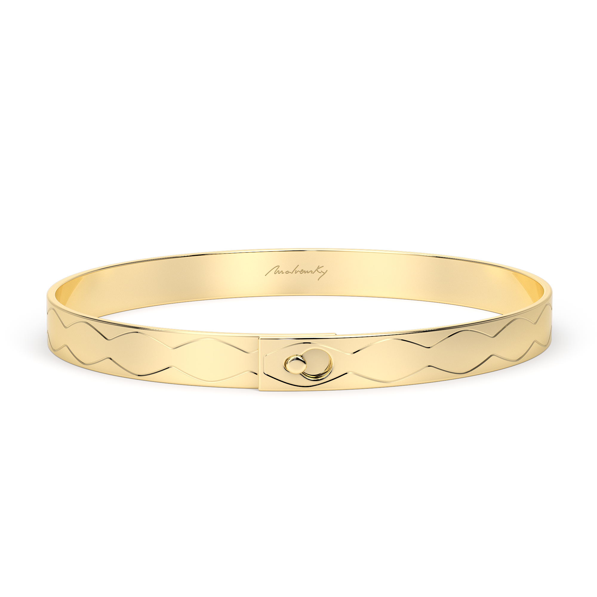14 KT Graphic Infinity Bracelet in yellow gold