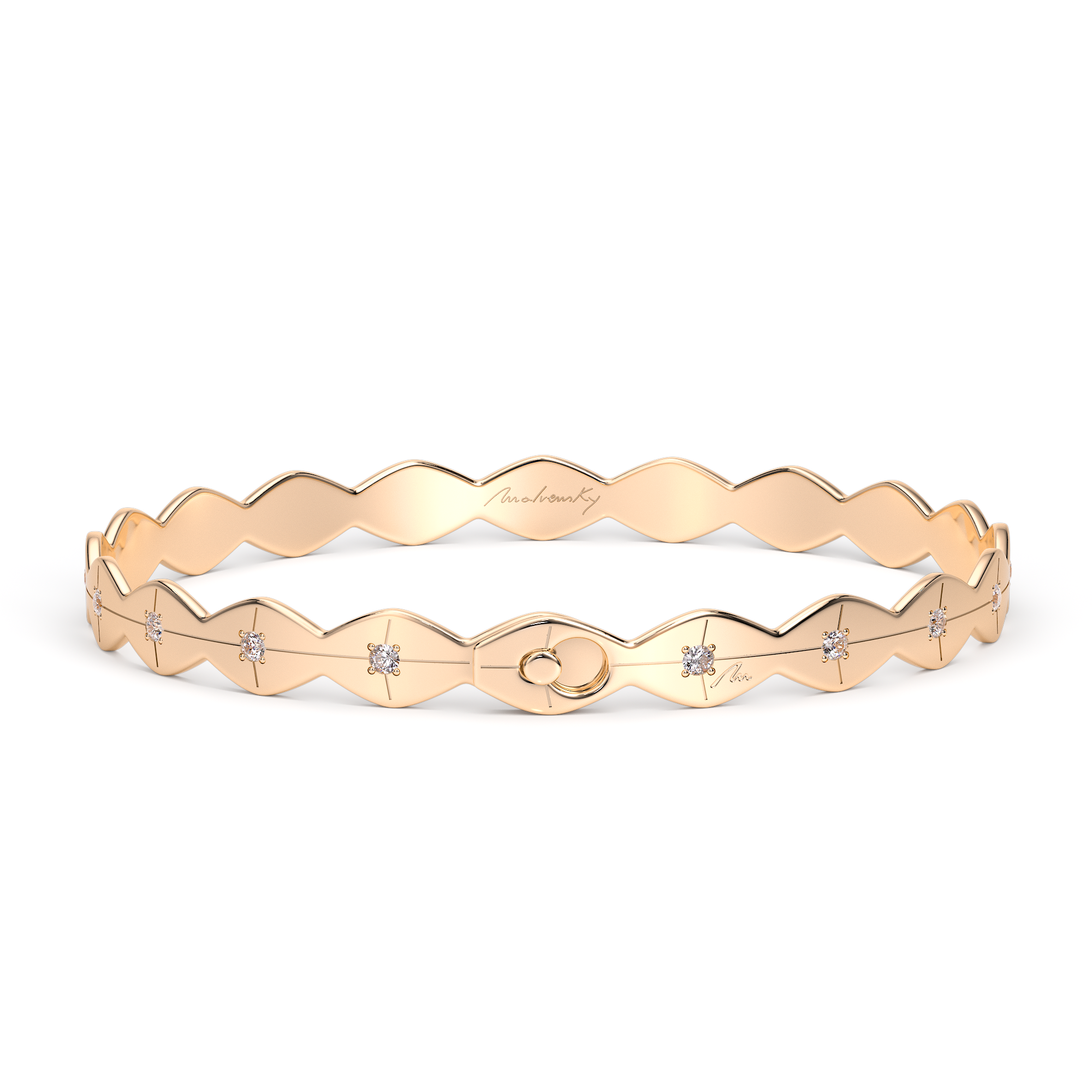 14 K Infinity Bracelet with White Diamonds in Rose Gold