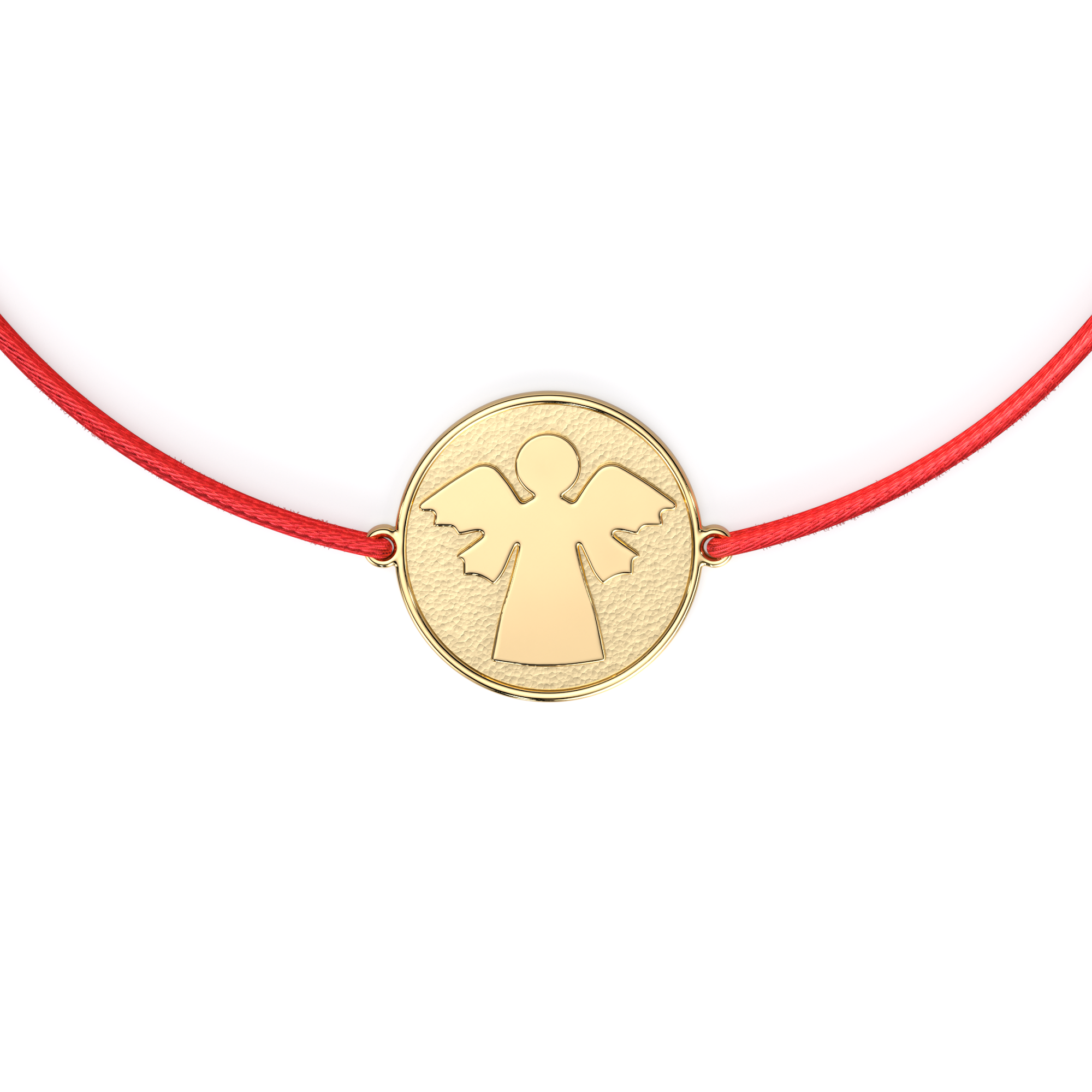 14 k yellow gold Archangel Raphael on string bracelet