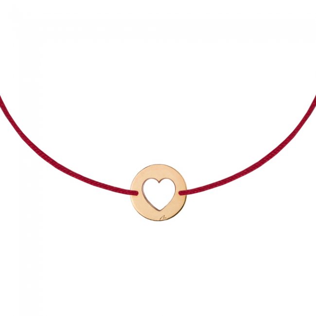 14 k rose gold Baby Heart on string bracelet
