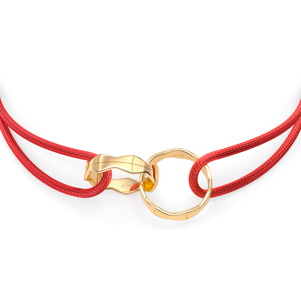 14 k Twin Infinity on string bracelet in yellow gold