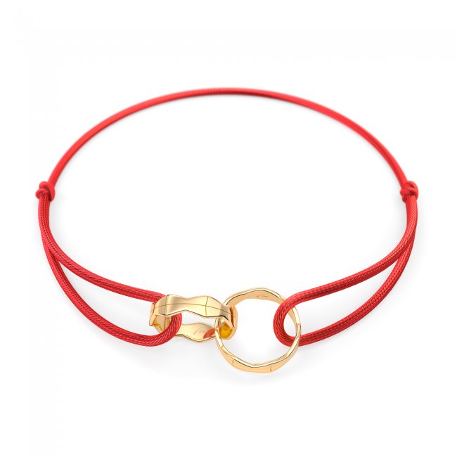14 k Twin Infinity on string bracelet in yellow gold