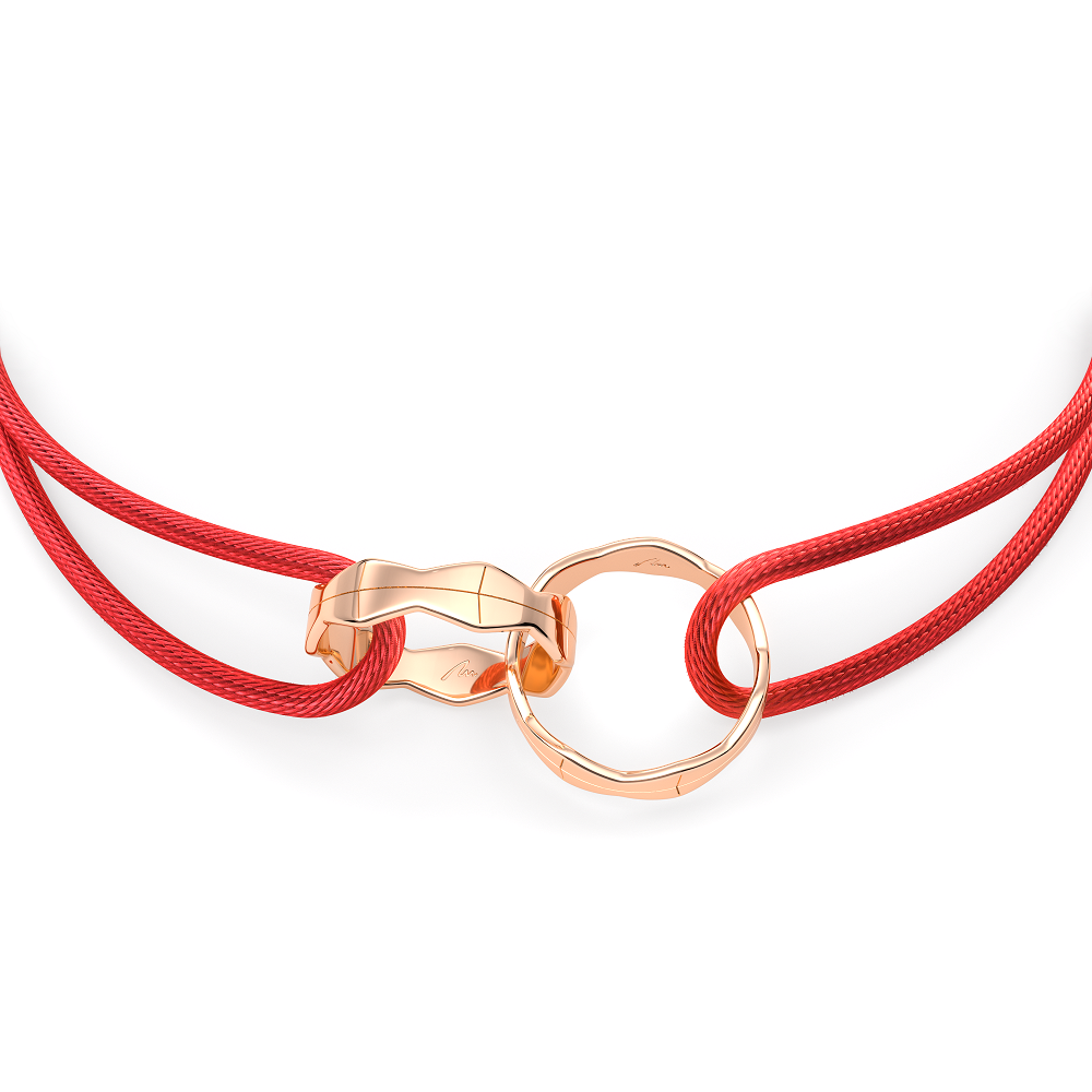14 k Twin Infinity on string bracelet in rose gold