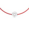 White gold Traditional Heart on string bracelet