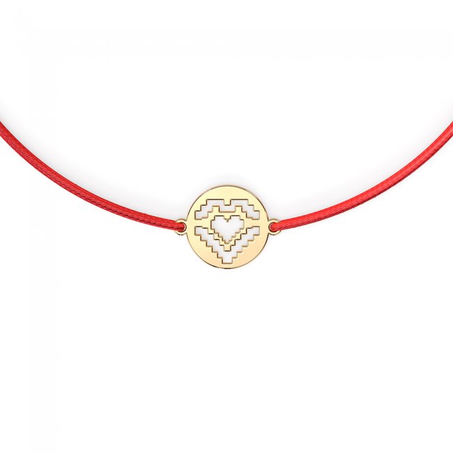 14 k yellow gold Traditional Heart on string bracelet