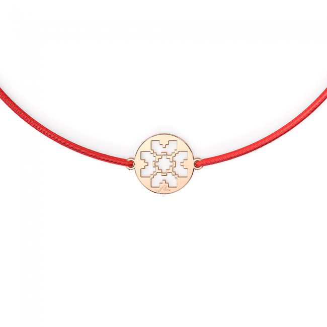 14 k rose gold Traditional Clover on string bracelet