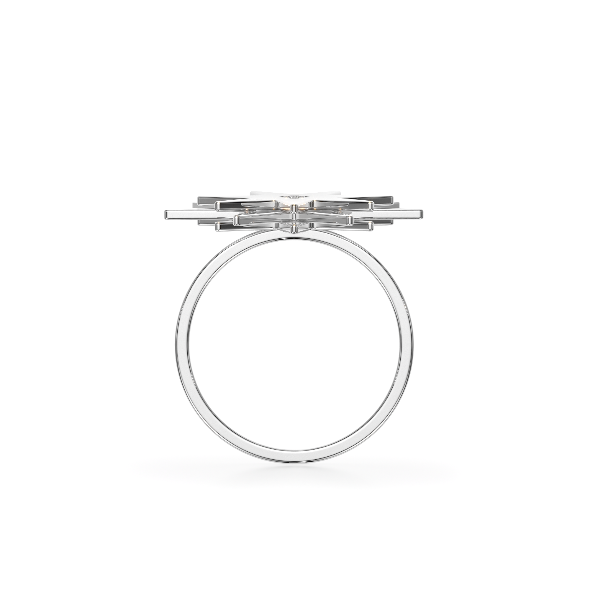 14 KT white gold Luceafar ring with white diamond