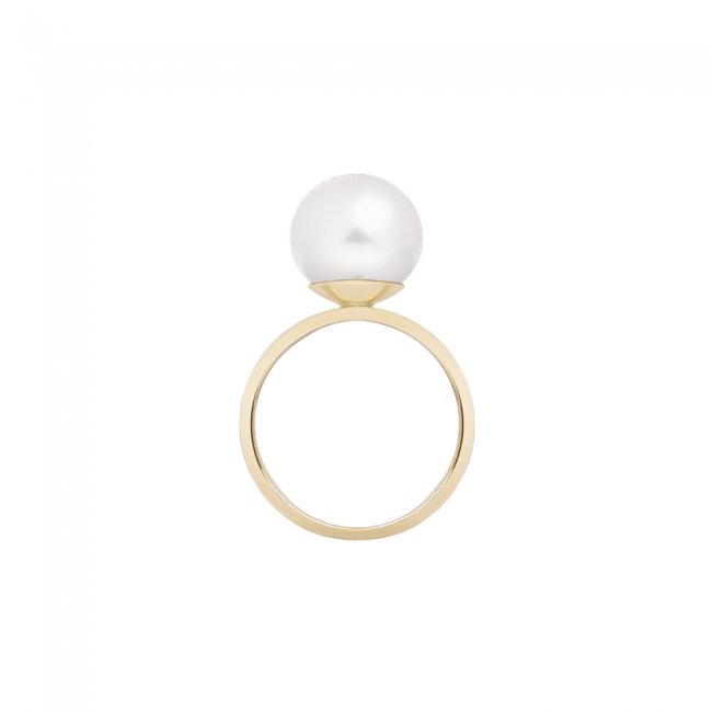 14 k yellow gold pearl ring