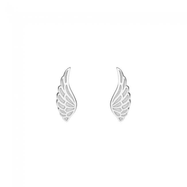 14 k white gold Angelwings stem earrings