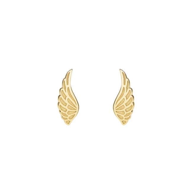 Yellow gold Angelwings stem earrings