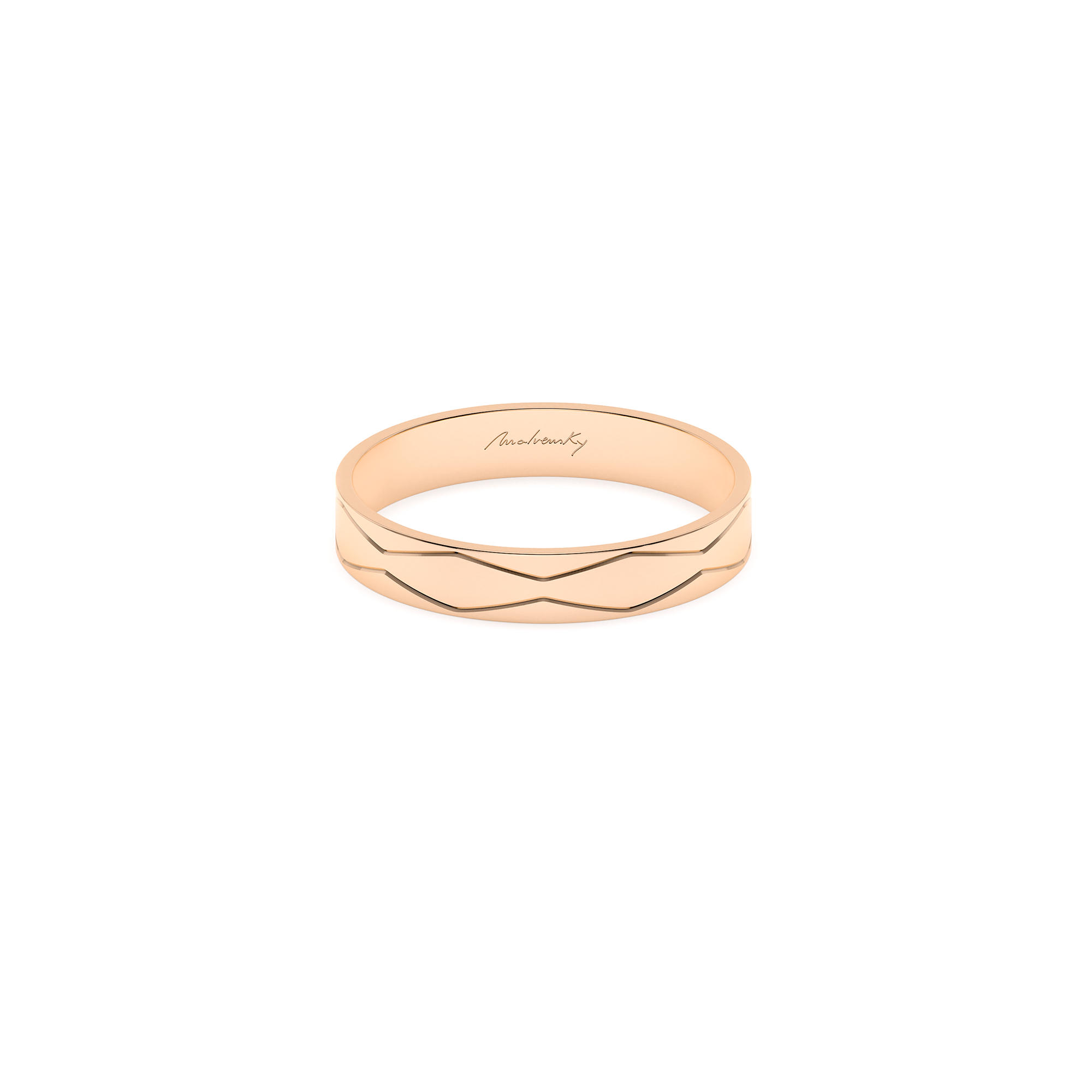 14 k Graphic Infinity medium wedding ring in rose gold