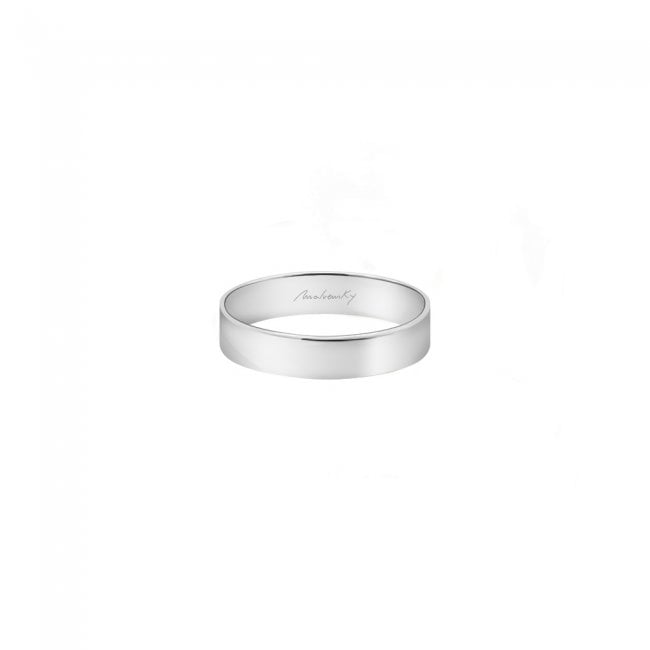 Classic Passion wide wedding ring in white gold
