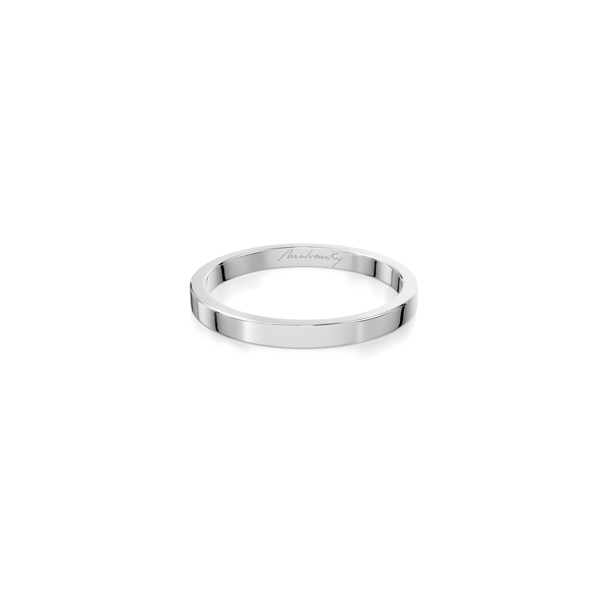 14 k white gold Classic Passion slim wedding ring