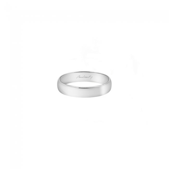Classic Soul wide wedding ring in white gold