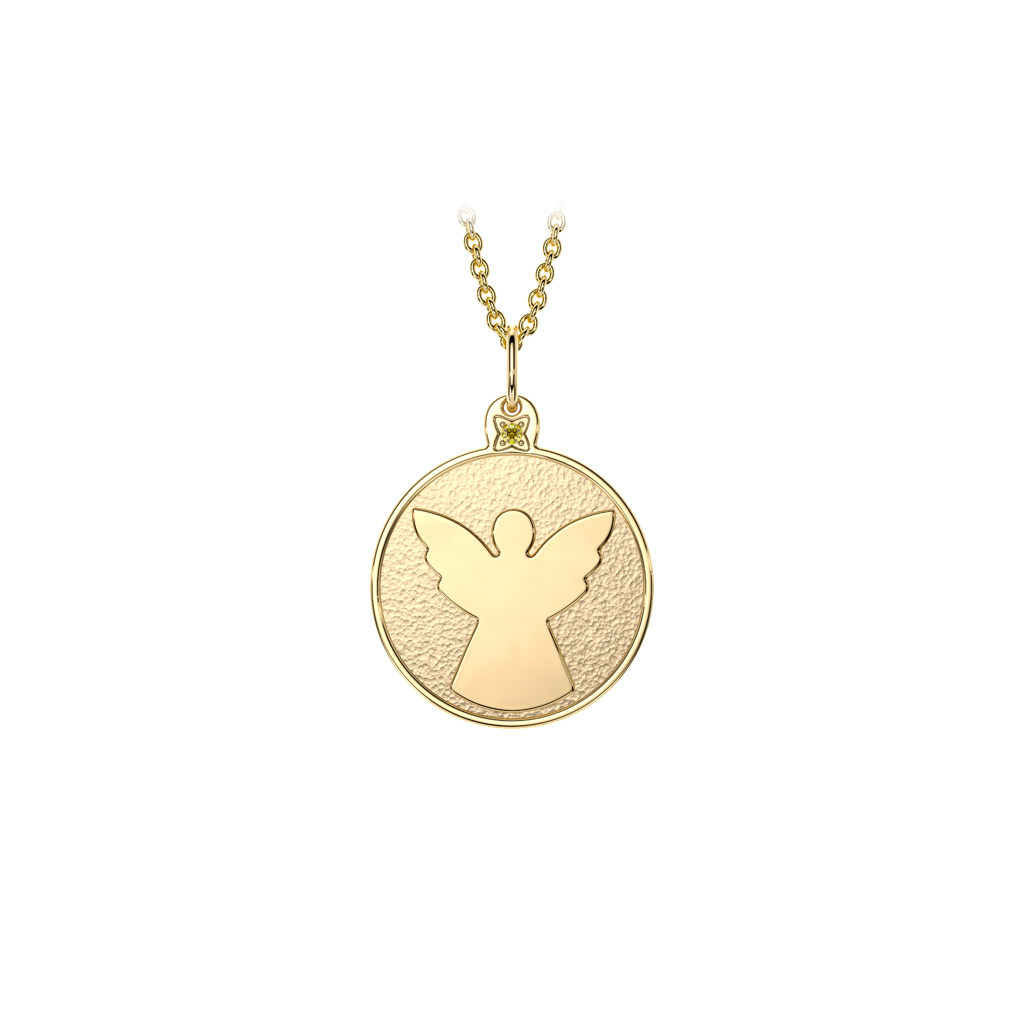 14 k yellow gold Archangel Jophiel pendant