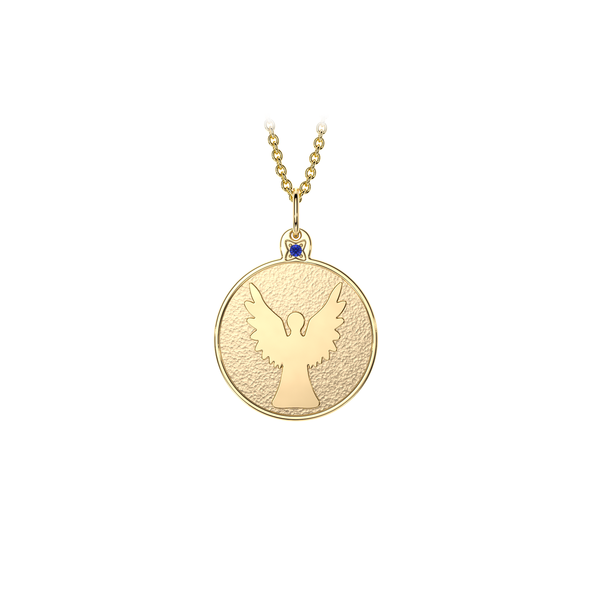Yellow gold Archangel Michael necklace