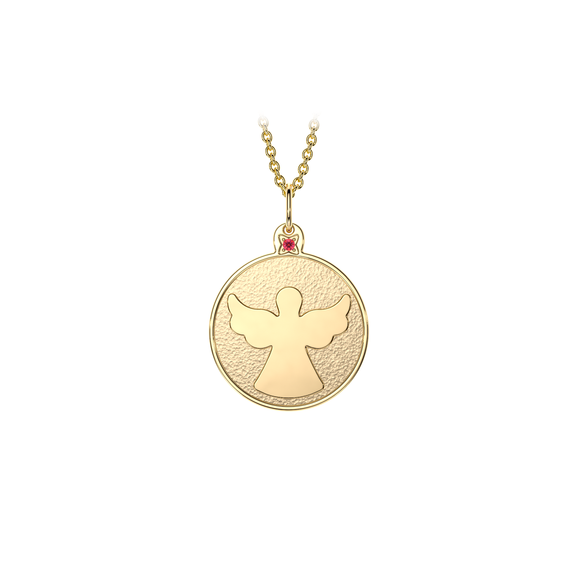 14 k yellow gold Archangel Uriel pendant