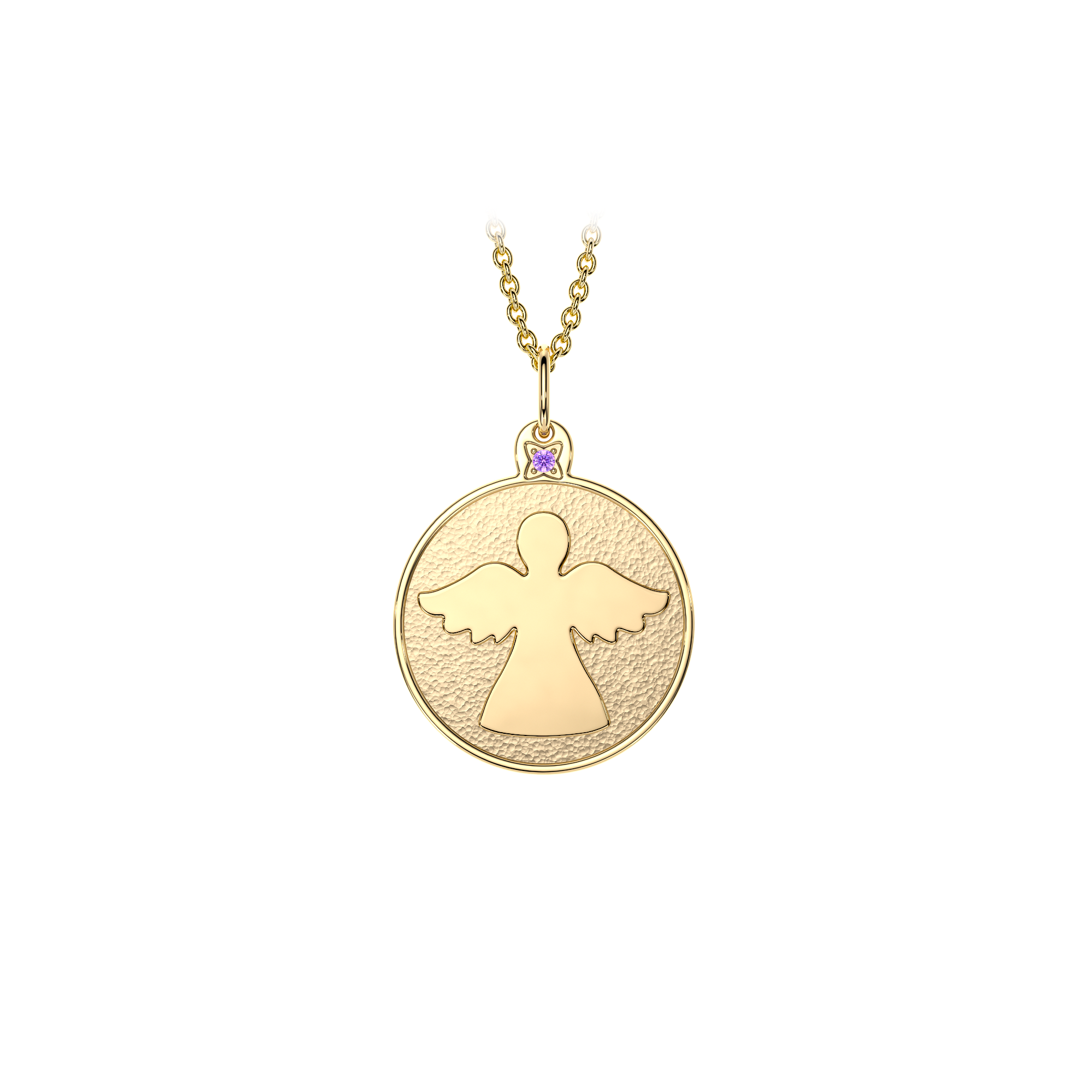 14 k yellow gold Archangel Zadkiel pendant